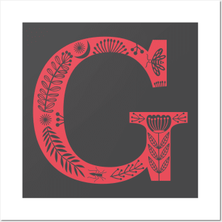 Letter G Bright Red Posters and Art